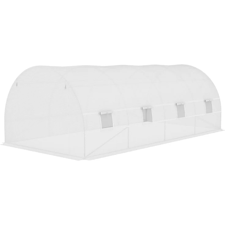 Outsunny Gewächshausfolie, PE, Weiß, 600L x 300B x 200H cm – Bild 7