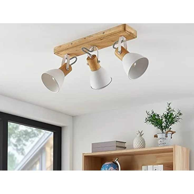 Lindby Deckenstrahler Merela, Holz IP20, 3 x 20 W – Bild 4