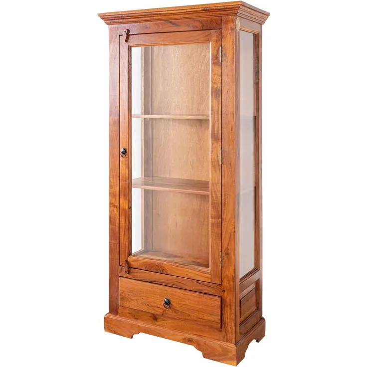Vitrine Akazie 72x40x155 honig lackiert OXFORD #0527