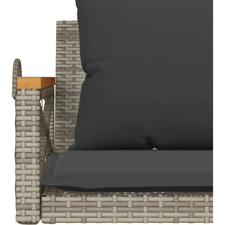 vidaXL Hängebank mit Kissen Grau 109x62x40 cm Poly Rattan 368156 – Bild 8
