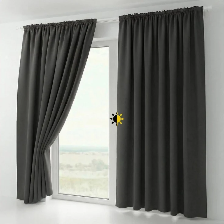 Beautex Verdunkelungsvorhang 2er Set mit U-Band, Blackout Vorhang Gardine abdunkelnd (2 St), Kräuselband, verdunkelnd, 2er Set, wärmeisolierend, blickdicht, waschbar, Farbwahl – Bild 1