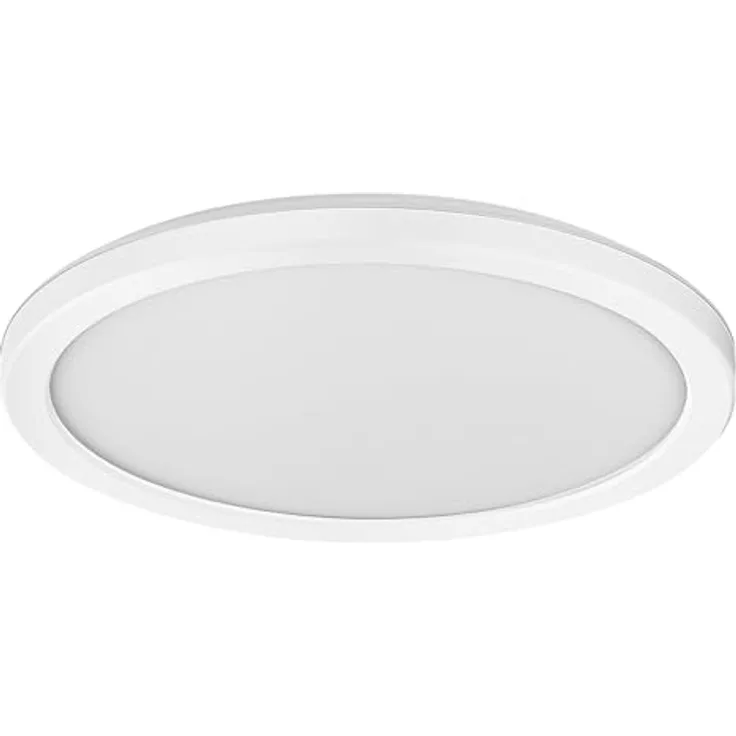 Osram ORBIS Ultra Slim Deckenleuchte 235mm, weiß, 15W, 1640lm, homogenes, warmweißes Licht (3000K) + Hintergrundlicht, dreistufige Dimmbarkeit über Wandschalter, ultraflach, Schutzklasse IP20