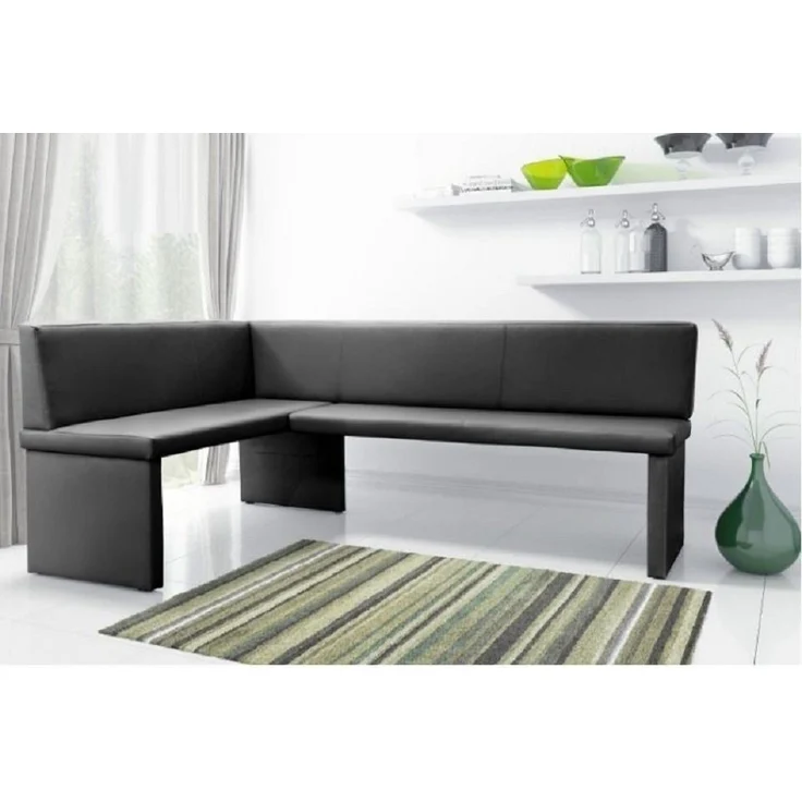 Eckbank Bank Küchenbank -Cora R- Kunstleder Schwarz 168 x 128 cm – Bild 3