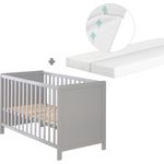roba Beistell- & Babybett 60 x 120 - inkl. Lattenrost & Matratze 'safe asleep®' - 5 Schlupfsprossen - Taupe