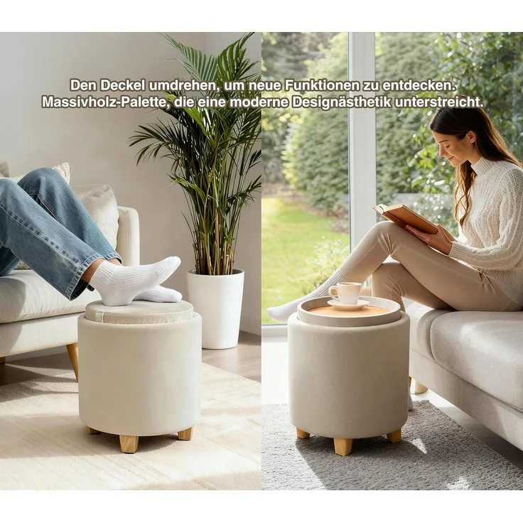 Zedelmaier Sitzhocker mit Stauraum, Schuhbank, klappbare Sitztruhe, Fußbank – Bild 3