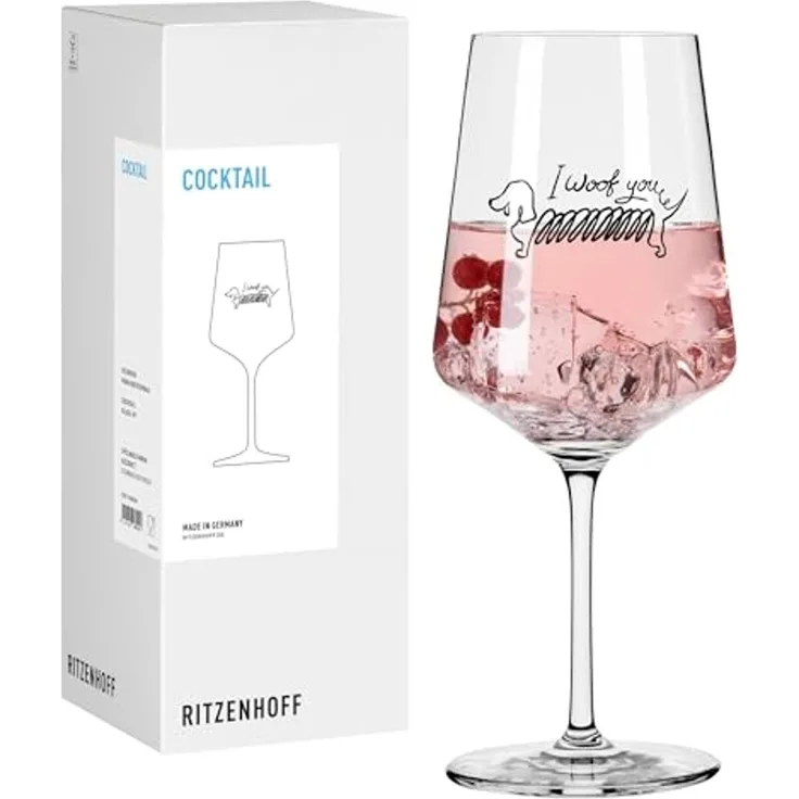 Ritzenhoff Aperitifglas 8106004 Cocktailglas 500 ml, Serie Tierisch Glücklich, Kristallglas
