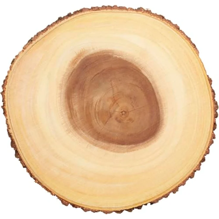 KitchenCraft Artesà natürliches Holz Käsebrett- Servierplatte mit Rindenrand, 30 cm (12 Zoll) rund, Holz, Brown, cm, 30 x 30 x 2. 2000000000000002 cm, 1 Einheiten – Bild 2