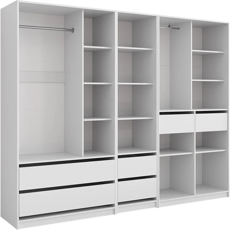 Kleiderschrank Elmo Weiß 100 x 200 cm 3er Set Vicco – Bild 1