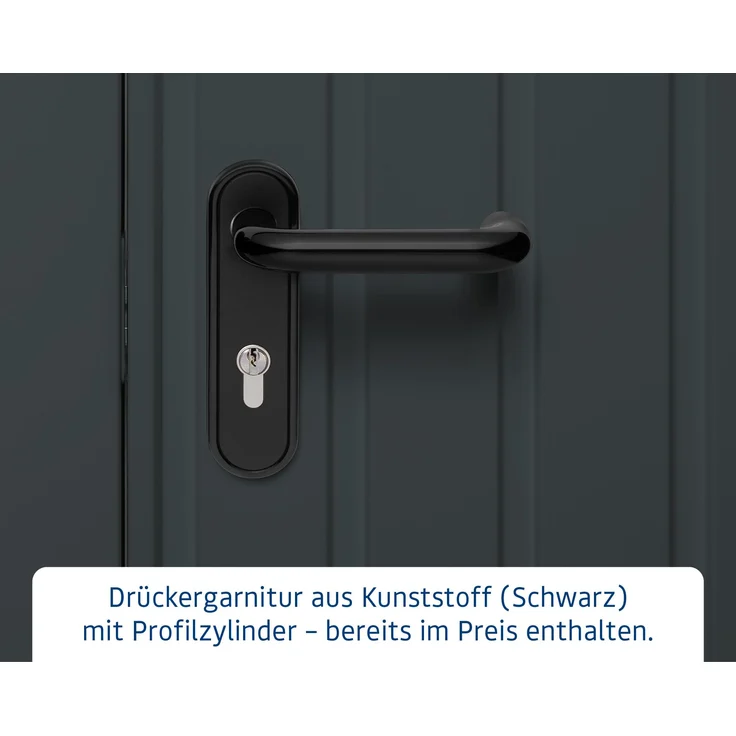 Hörmann Ecostar Metall-Gerätehaus "Euroline Trend" mit Flachdach EFD 5, anthrazitgrau, 214 x 214 cm,1-flüglige Tür – Bild 7