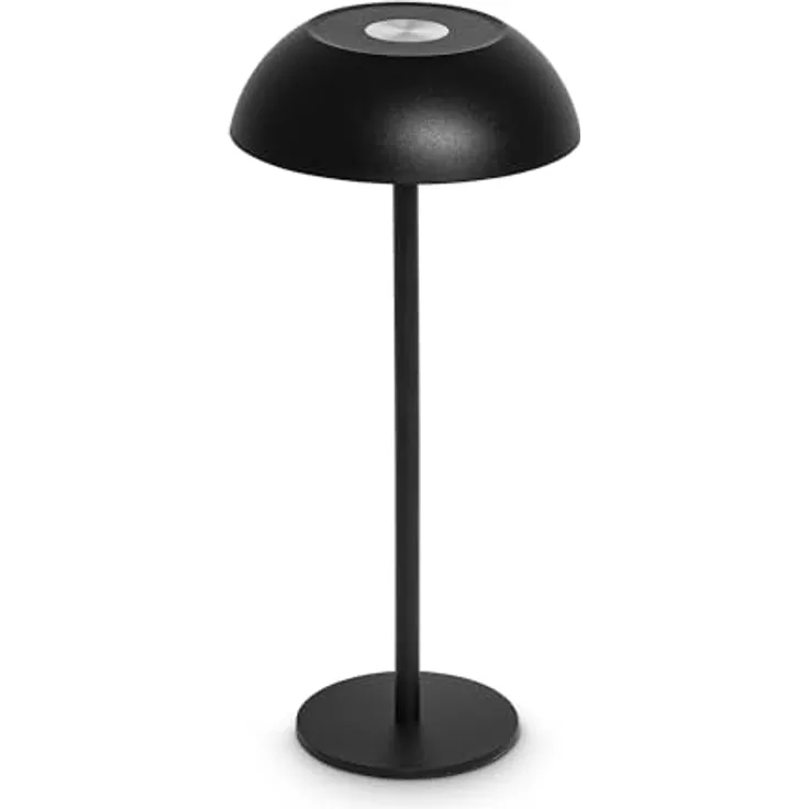 Idena Tango Touch LED Tischlampe, kabellos und höhenverstellbar, schwarz, mit stufenlos dimmbaren Farbmodi