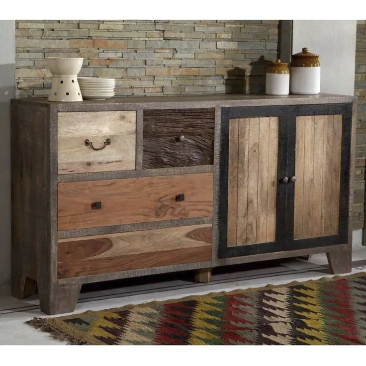 Interia Home & Living Sideboard TARIM Schubladenkommode aus Mango und Akazie 165 cm Natur 165x40x88 cm