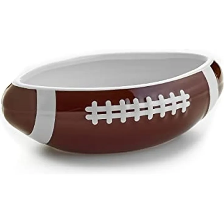 40YARDS Schüssel American Football Schüssel / Schale in American Football Form, Keramik, (Größe: XXL, maßstabsgetreu, 28 cm Länge) mit erhabener Naht