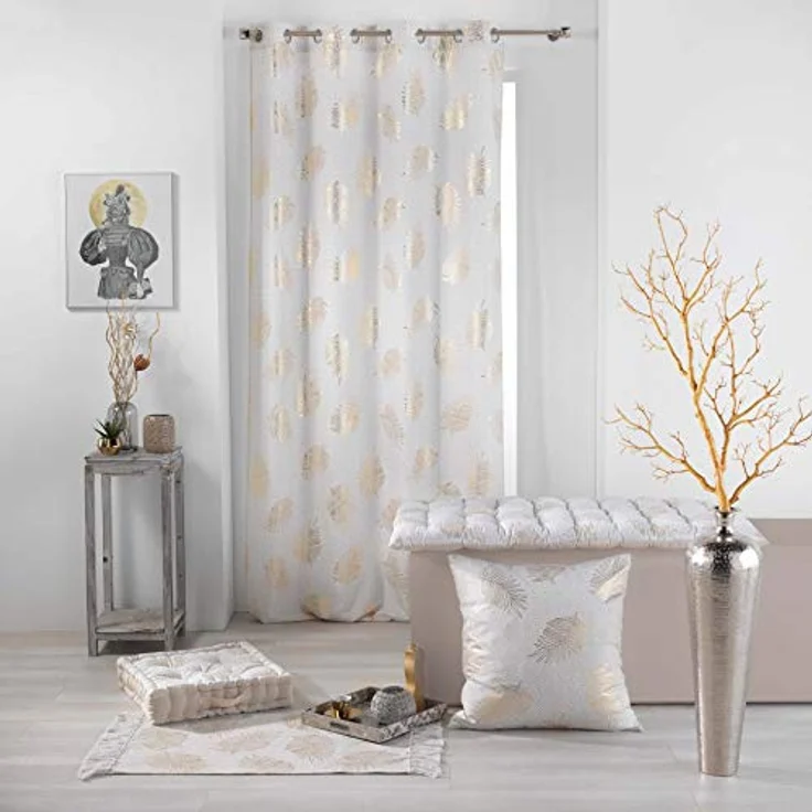 U10 Dekokissen SUNNY - Diele & Esszimmer & Wohnzimmer & Küche & Schlafzimmer Dekokissen in Weiss/gold – Bild 2
