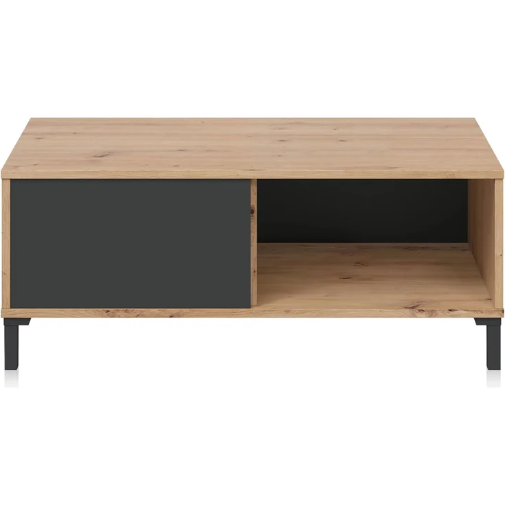 Habitdesign Couchtisch, Melamin Holz, Eiche Nodi und Anthrazit, Pequeña – Bild 8
