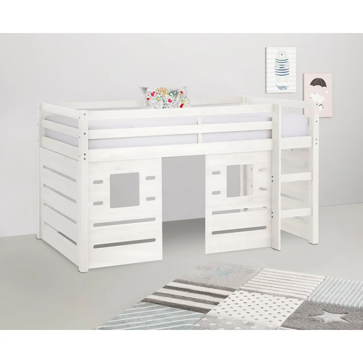 OTTO home Hochbett Alpi aus Kiefernholz, inklusive Leiter und Panel, Außenmaßenbreite 103 cm – Bild 1