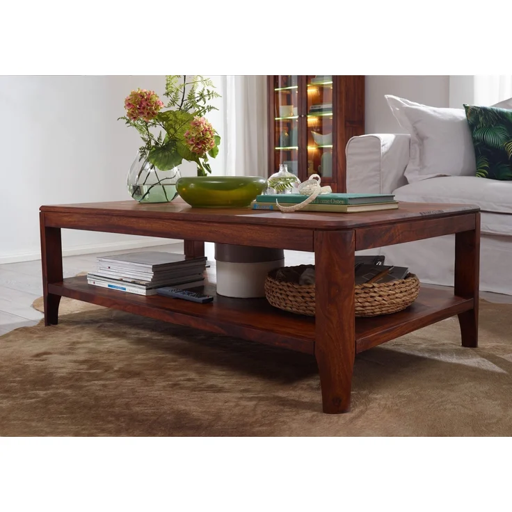 Couchtisch Sheesham 120x70x40 walnuss geölt BROOKLYN #11 – Bild 4