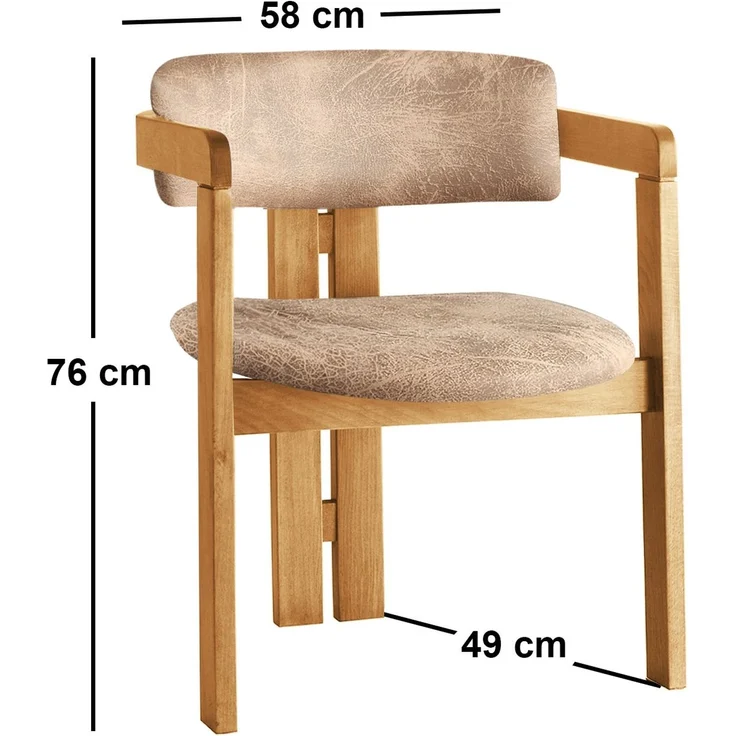Skye Decor 'CO - 041' Stuhl, Eiche / Beige, 58 x 76 x 49 cm – Bild 4