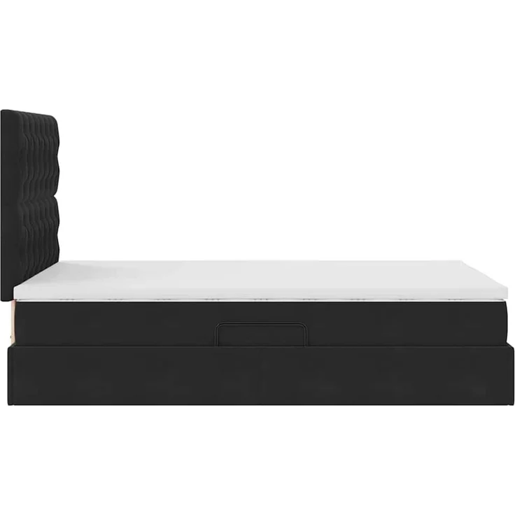 vidaXL Aufbewahrungsbett mit Matratze Schwarz 120 x 200 cm Samt 3372083 – Bild 10