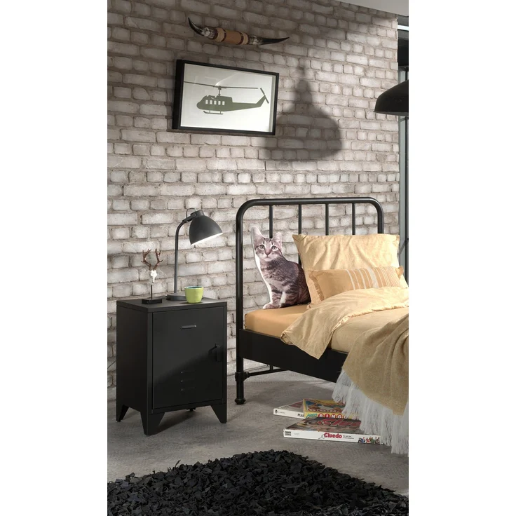 Nachtkonsole >BRONXX< in Schwarz matt aus Metall - 40x60x40cm (BxHxT) – Bild 2