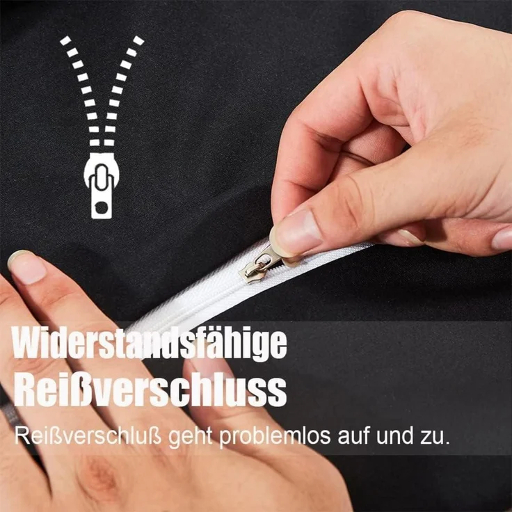 Seitenschläferbezug Reißverschluss 40 x 145 cm 2 Stück Schwarz – Bild 4