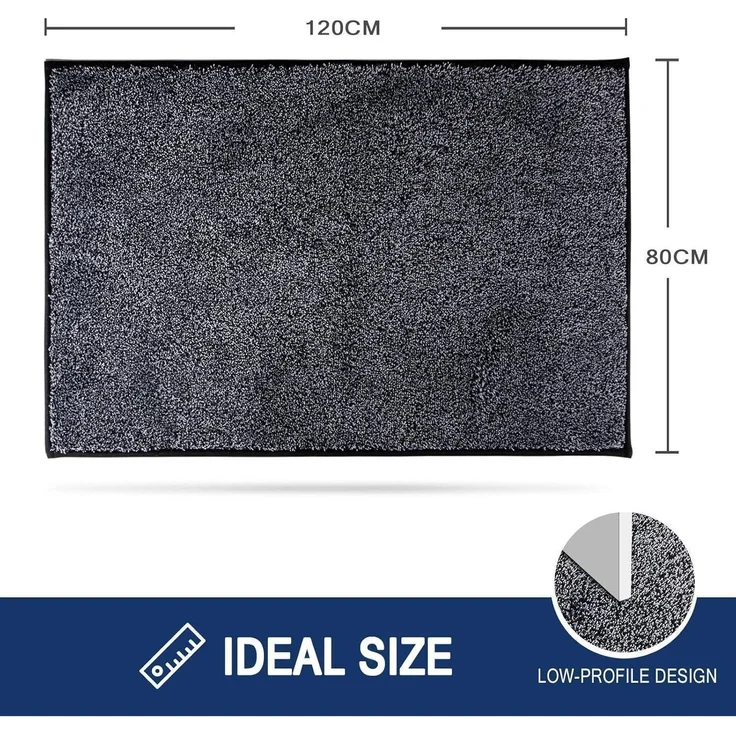 FCSDETAIL Schmutzfangmatte Innen 80x120cm rutschfeste Fußmatte Maschinenwaschbar – Bild 2
