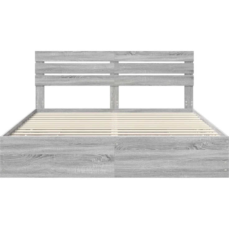 vidaXL Bettrahmen Graues Sonoma 200x200 cm Ingenieurs Holz 3411483 – Bild 7
