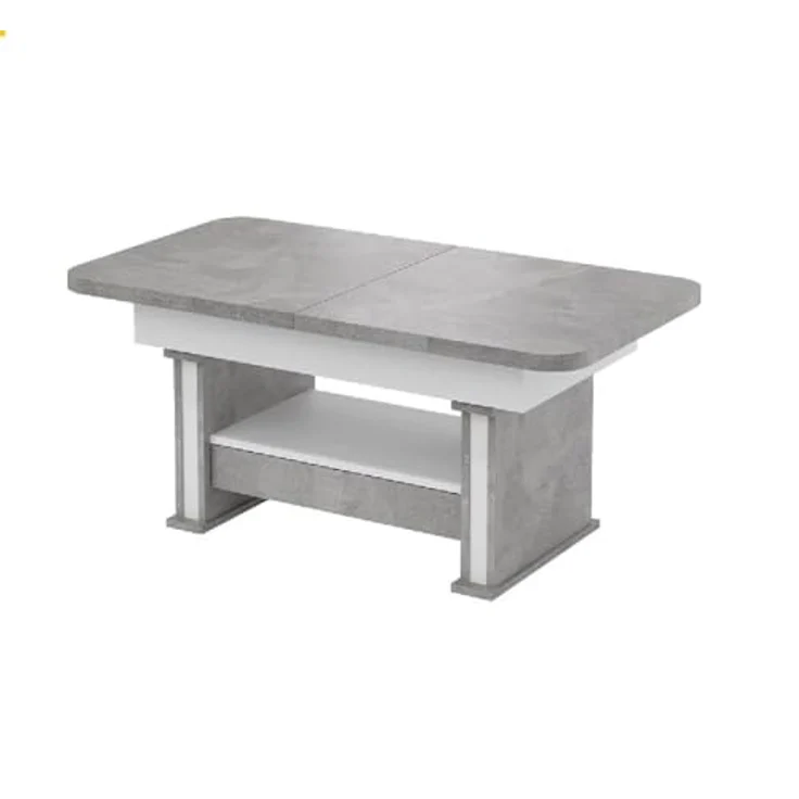 designimpex Couchtisch Design DA-555 Schublade höhenverstellbar ausziehbar Tisch abgerundet – Bild 10