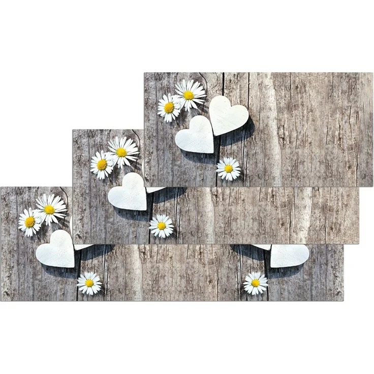 matches21 HOME & HOBBY Läufer Küchenläufer Blumen Holz-Optik rutschfester Flur Teppich, rechteckig, Höhe: 5 mm, Waschbarer Küchenteppich 60x120 cm für Küche, Schlafzimmer – Bild 2