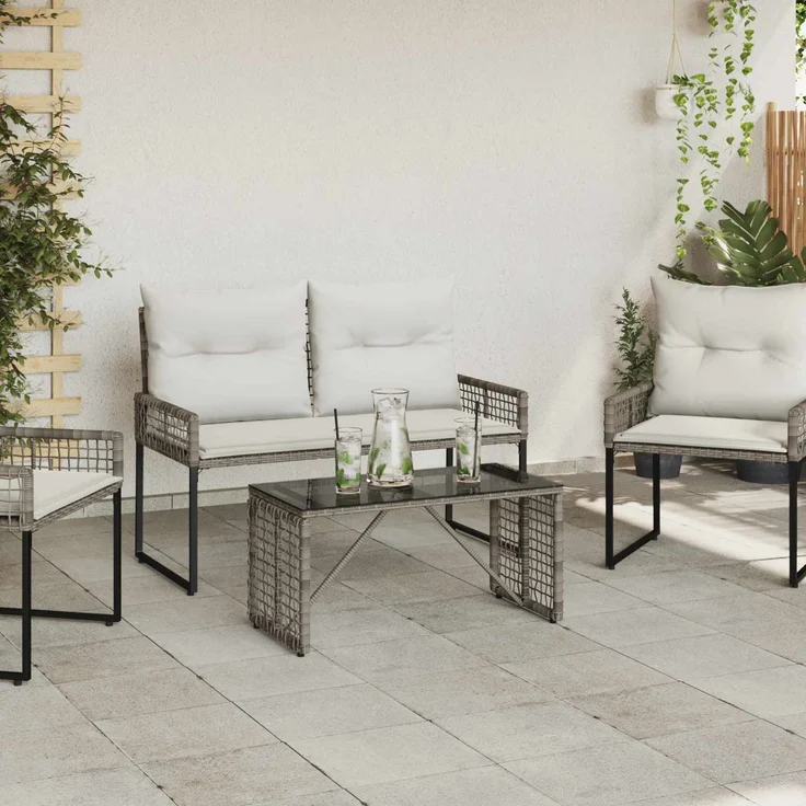 vidaXL Tisch für Outdoor Grau und Schwarz 80 x 40 x 40 cm 42025183 – Bild 3