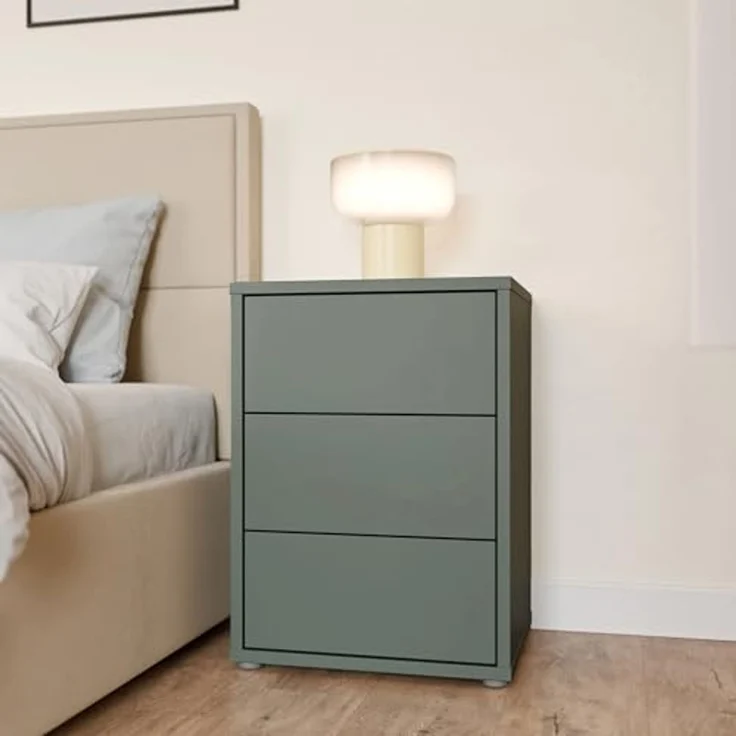 FORTE Nachtkommode Alice Springs, Schubkästen mit Vollauszug, Push to Open – Bild 3