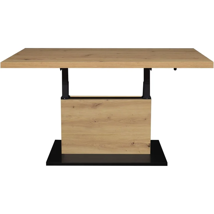 Couchtisch >Lift< höhenverstellbar, Asteiche Dekor / schwarz - 120x49/68x70cm (BxHxT) – Bild 3
