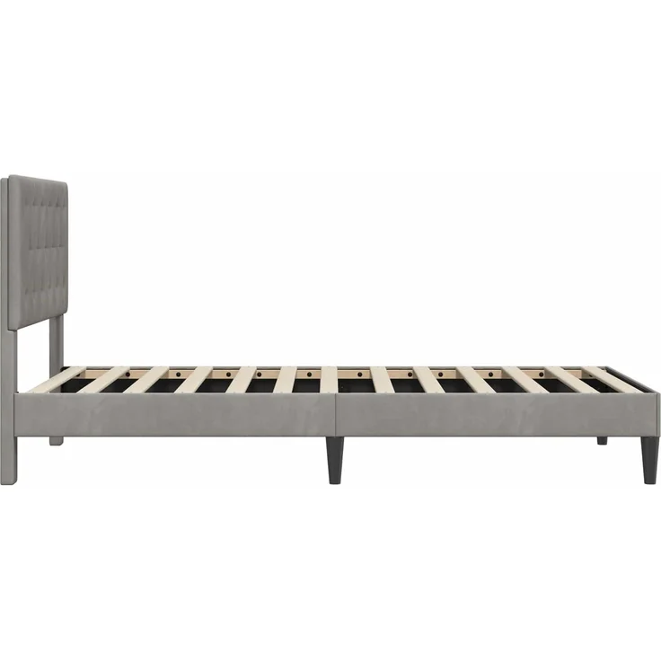 vidaXL Bettrahmen mit Kopfteil Hellgrau 90 x 200 cm Samt 42027637 – Bild 5