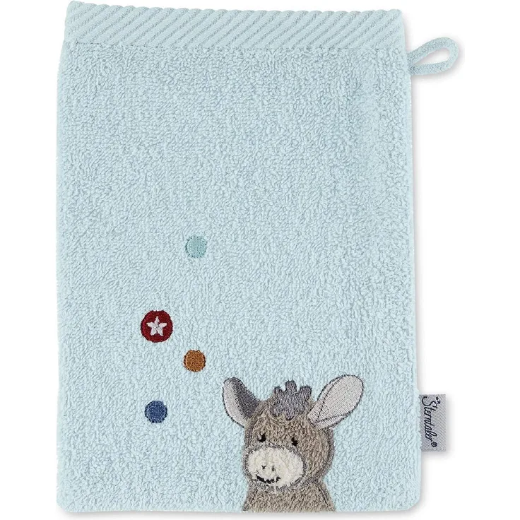 Sterntaler Waschhandschuh Esel Emmi, Größe: 21x15 cm, Mittelblau 7202070