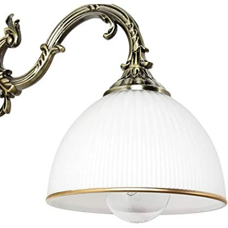 Licht-Erlebnisse Wandleuchte LOUIS, ohne Leuchtmittel, Wandlampe Glasschirm Jugendstil in Messing Leuchte – Bild 5