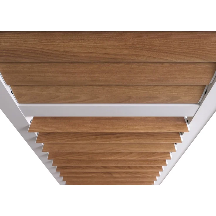 Lamellenwand für Pergola HWC-P65, Lamellenpaneel Modul Paneel Seitenwand, Aluminium 220x68cm Holzoptik ~ weiß – Bild 5