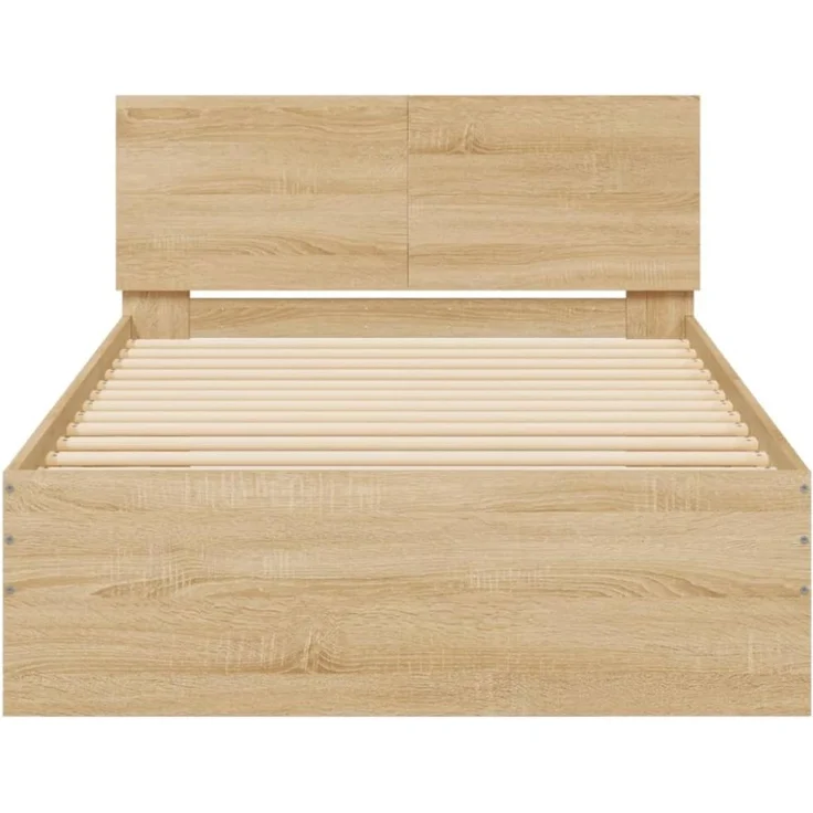 vidaXL Bettgestell, ohne Matratze, mit Kopfteil, Sonoma-Eiche 100x200 cm – Bild 8