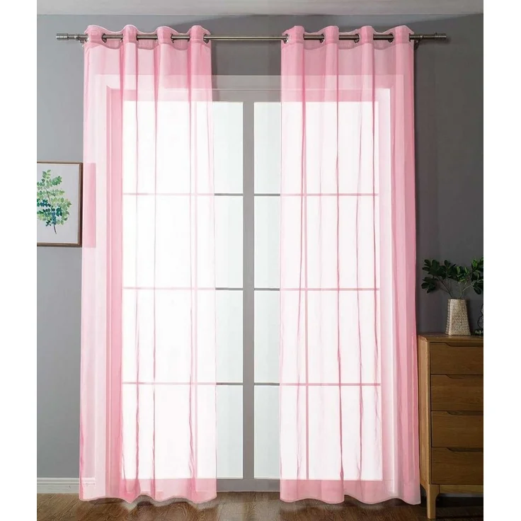 Gardinenbox Gardine (2 St), Ösen, transparent, Voile, Ösenvorhänge Voile »Uni« Bleibandabschluß 20332-cn2 – Bild 5