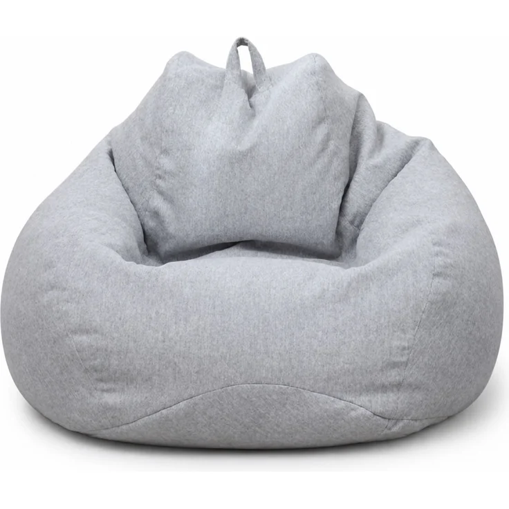Sitzsack-Hülle ohne Füllmaterial, Hellgrau, 100 x 120 cm, Stoffbezug für Innen- und Außenbereich – Bild 1