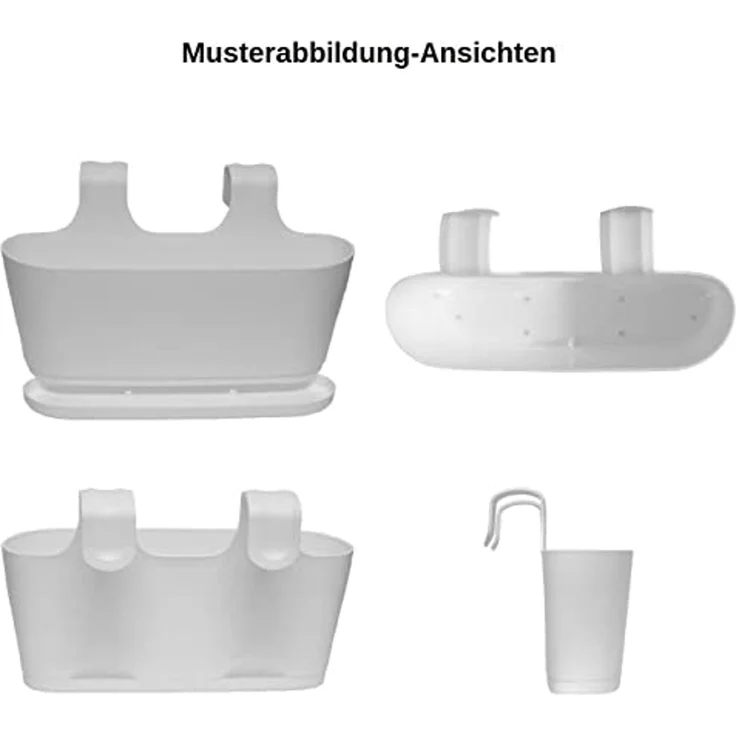 Engelland Blumenkasten Blumentopf zum Hängen (Vorteils-Set, 2 St, Fassungsvermögen je Topf 5,5 Liter), UV-Beständig, Frostbeständig, Wasserauffangschalen – Bild 6