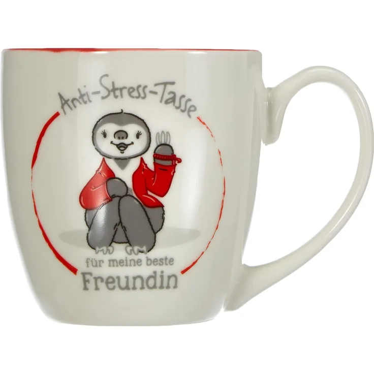 GRUSS & CO Anti-Stress-Tasse Motiv "Freundin" | Tasse mit Spruch, 45 cl, New Bone China | Geschenk für Sie | 45509