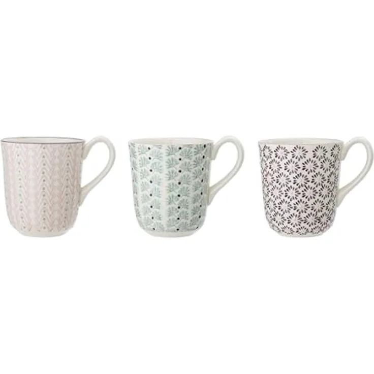 Bloomingville Becher Bloomingville Maya Becher Violett Steingut 360 ml 3er Set, Steingut