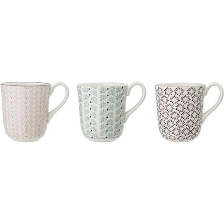 Bloomingville Becher Bloomingville Maya Becher Violett Steingut 360 ml 3er Set, Steingut – Bild 1