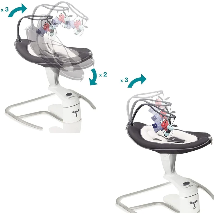 Babymoov Babyschaukel Swoon Motion Zink - inkl. 8 Melodien, 360° Sitzfläche, verstellbare Rückenlehne und Bewegungsmelder – Bild 5