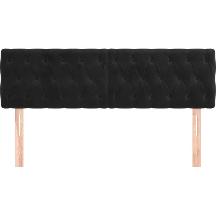 vidaXL Kopfteile 2 Stk. Schwarz 80 x 7 x 78/88 cm Samt 346364 – Bild 3