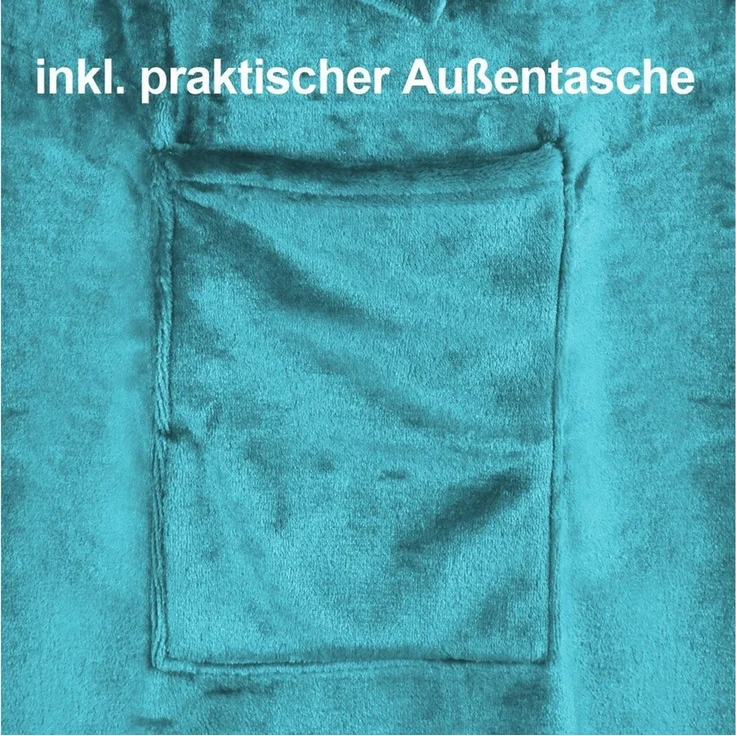 Wohndecke - flauschige tragbare Kuscheldecke mit Ärmeln und Fußtasche - TV Decke, Gräfenstayn, warm & kuschelig – Bild 2