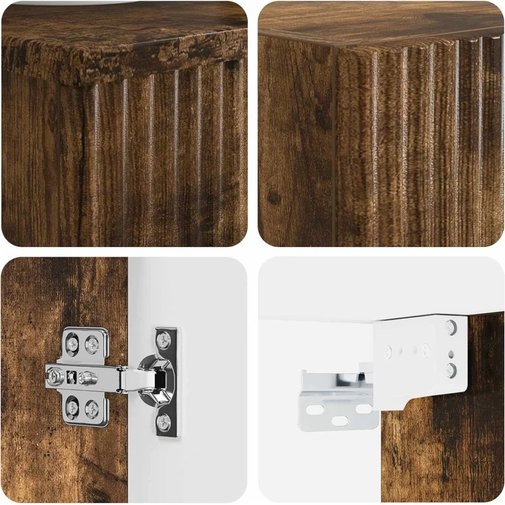 vidaXL Badezimmerschrank-Set 2 stk. Geräucherte Eiche 3406108 – Bild 6