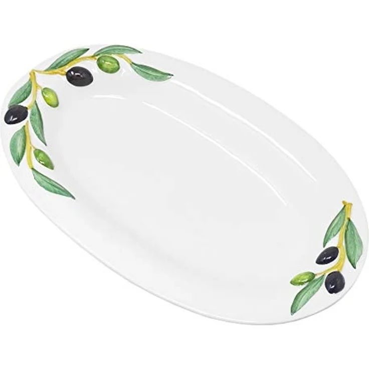 Lashuma Servierplatte Olive, Keramik, (1-tlg, 32 x 19 cm), Ovaler Salatteller zum Servieren – Bild 1