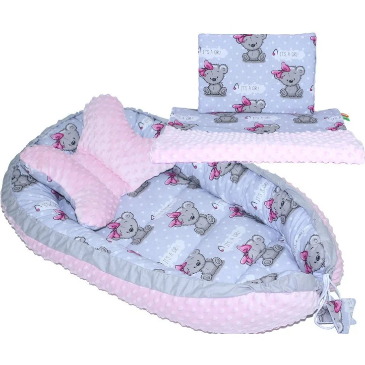 Primawela Bettnestchen Baby MINKY Nestchen Kokon Kuschelnest Kissen Decke Schmetterlingkissen – Bild 1