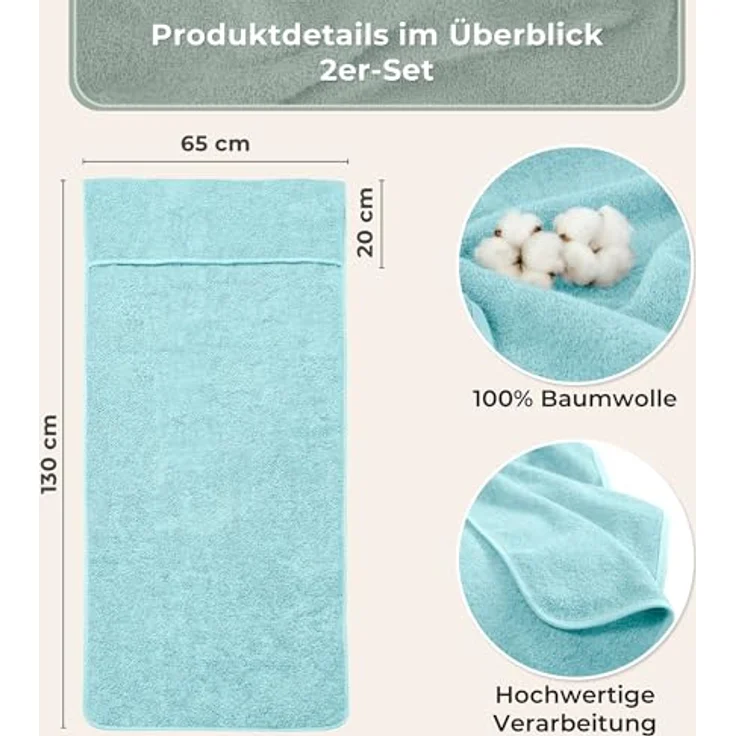 Laynenburg Handtuch Frottee Schonbezug Gartenstuhl, Baumwolle (2-St), Handtuch-Bezug Hochlehner - Stuhl-Bezug mit Umschlag für Campingstuhl – Bild 5
