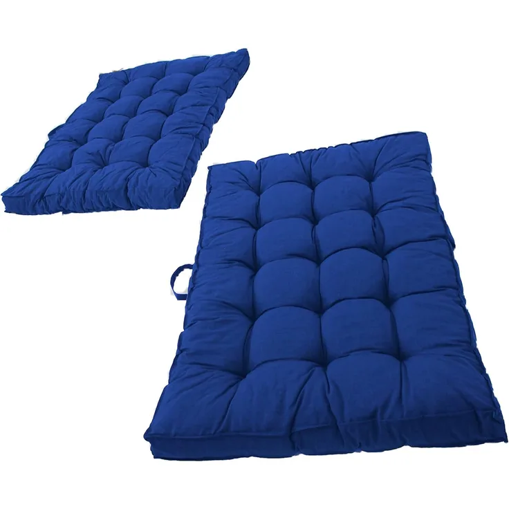 Ambientehome Kastenkissen Loungekissen, 2er-Set 120x80 cm Blau Auflagen, 65 Prozent Baumwolle, 35 Prozent Polycotton